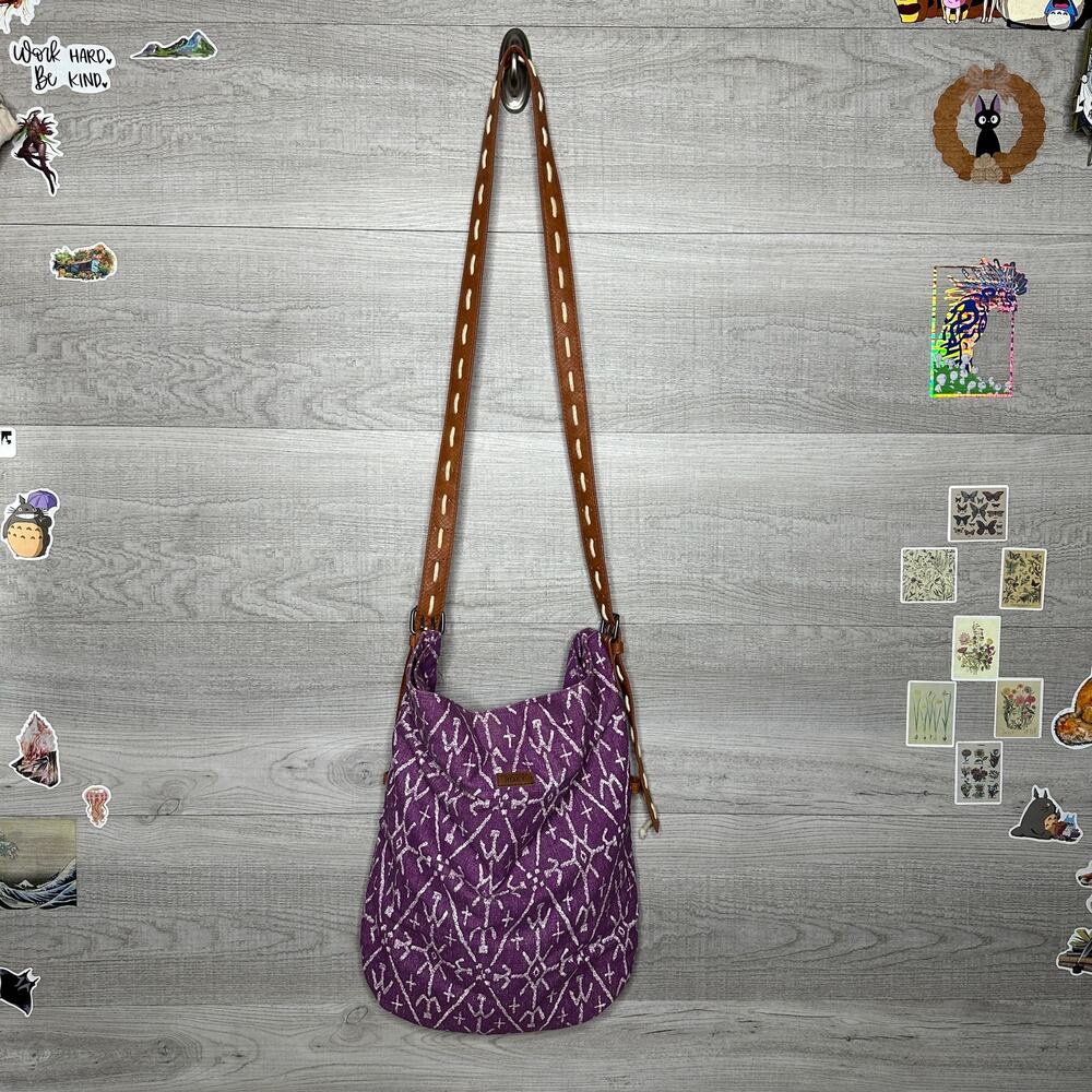 Purple ROXY Boho Cross Body Satchel Bag Tote